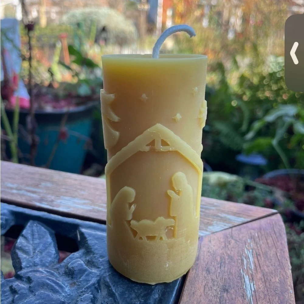 HANDMADE  Nativity Scene Candle (beeswax)